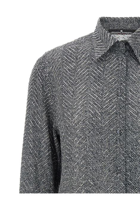 Grey rhinestone-embellishment herringbone shirt Ermanno scervino - women ERMANNO SCERVINO | D472K322CTZFYS4706